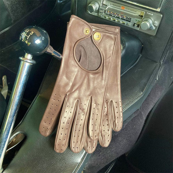 Greycar Openback Leather Gloves - Mocha